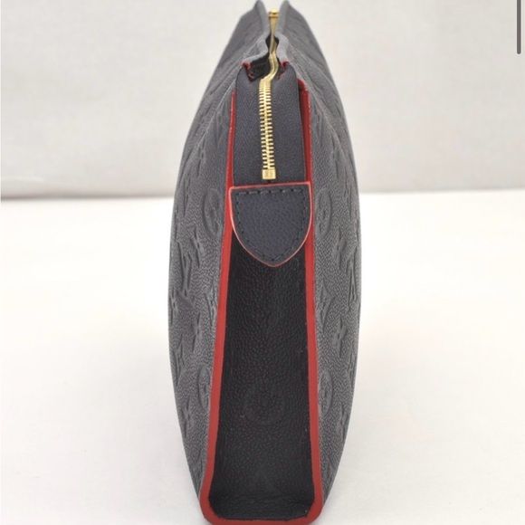 Authentic Louis Vuitton pochette 26 navy rouge Empreinte leather clutch - Picture 10 of 11